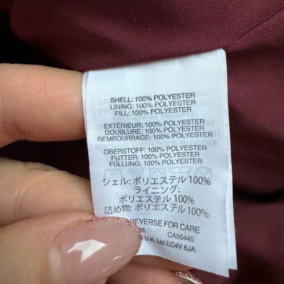 J. Crew Mercantile Burgundy Red Ruffle Trim Preppy Quilted Vest Size Small - Picture 6 of 8